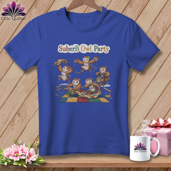 MyDesigns Physical Item S / Heather True Royal SupberB Owl Party Win ~ Relaxed Fit Tee