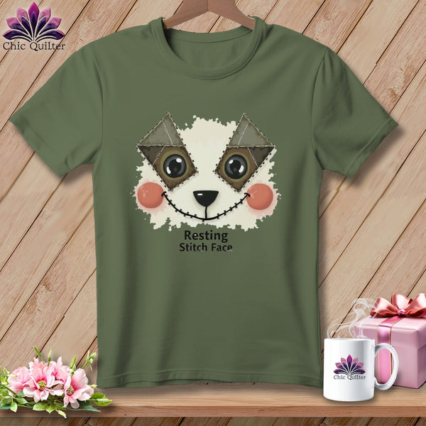 MyDesigns Physical Item S / Hemp Patchwork Cheek - Resting Stitch Face ~ Premium Tee