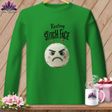 MyDesigns Physical Item S / Irish Green Ouch - Resting Stitch Face ~ Long Sleeve Tee