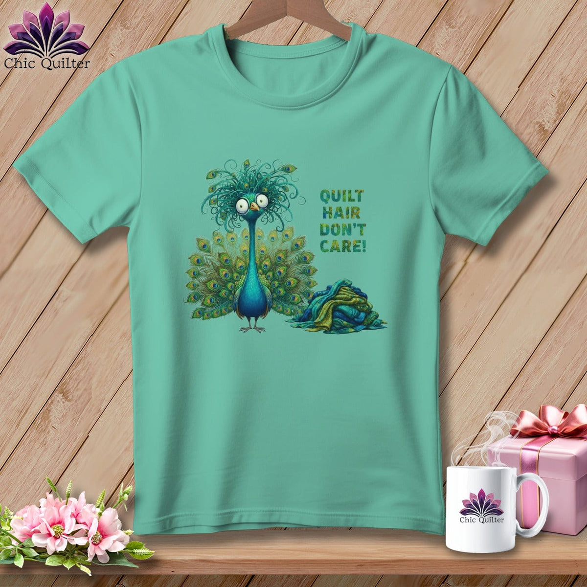 MyDesigns Physical Item S / Island Reef Quilt Hair Don’t Care ~ Lady Plumeadora ~ Premium Tee