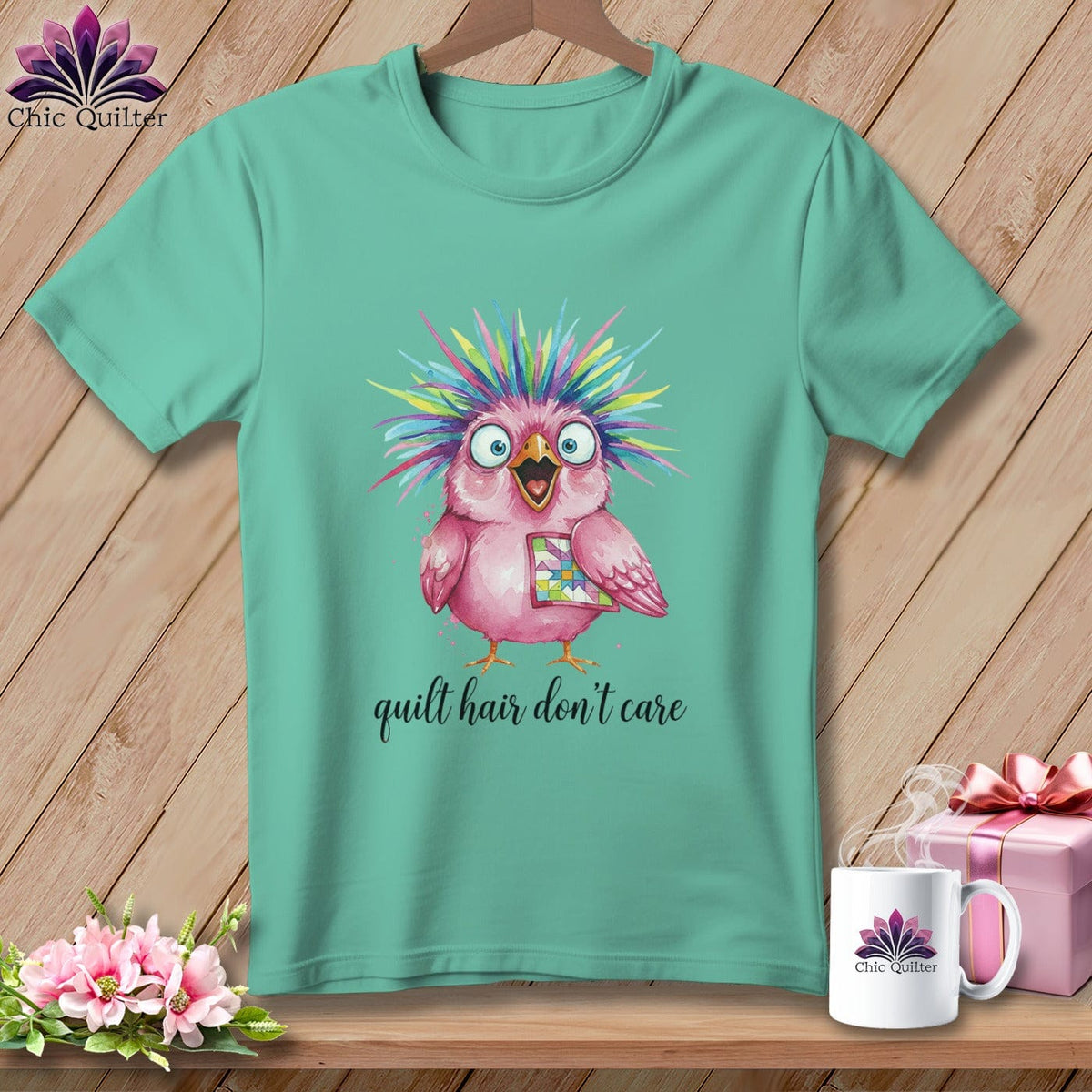 MyDesigns Physical Item S / Island Reef Quilt Hair Don’t Care ~ Peaches Plume ~ Premium Tee