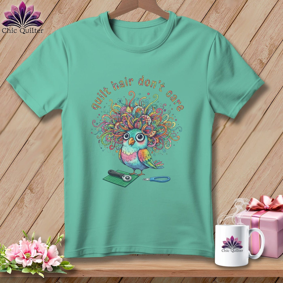 MyDesigns Physical Item S / Island Reef Quilt Hair Don’t Care ~ Snipsy Wren ~ Premium Tee