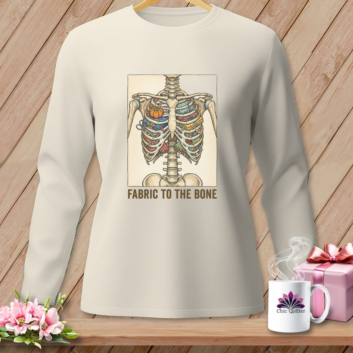 MyDesigns Physical Item S / Ivory Fabric to the Bone ~ Long Sleeve Tee