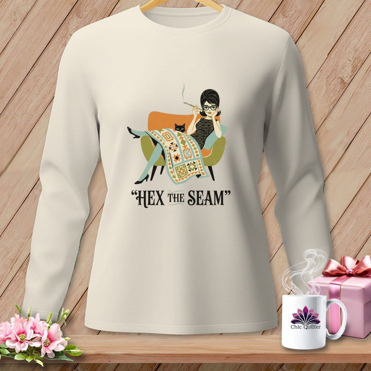 MyDesigns Physical Item S / Ivory Hex The Seam ~ Long Sleeve Tee