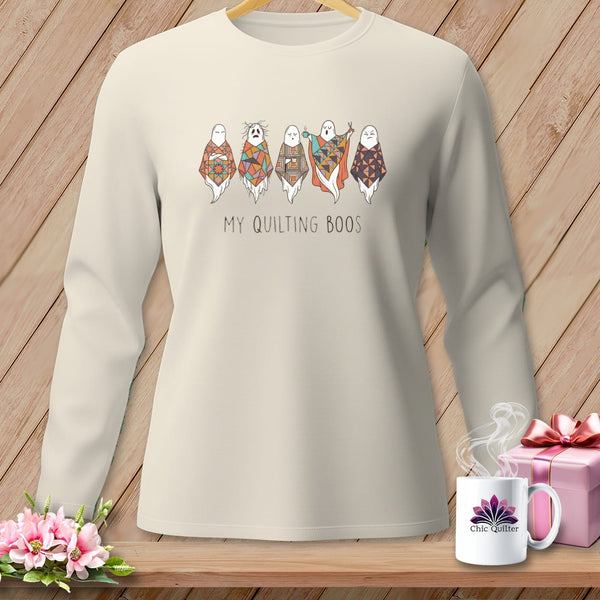 MyDesigns Physical Item S / Ivory My Quilting Boos ~ Long Sleeve Tee