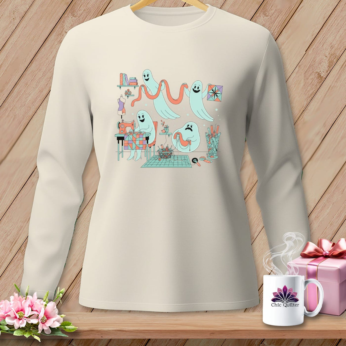 MyDesigns Physical Item S / Ivory Night Shift ~ Star Block ~ Long Sleeve Tee