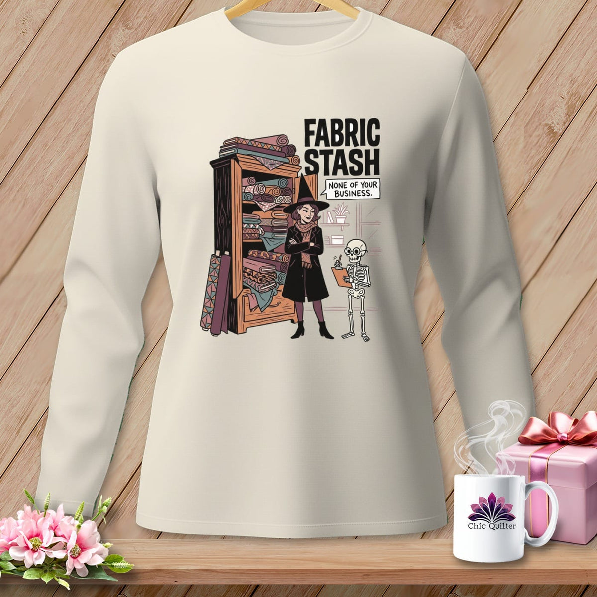 MyDesigns Physical Item S / Ivory None Of Your Business. ~ Long Sleeve Tee