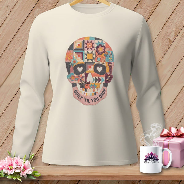 MyDesigns Physical Item S / Ivory Quilt 'Til You Drop ~ Long Sleeve Tee
