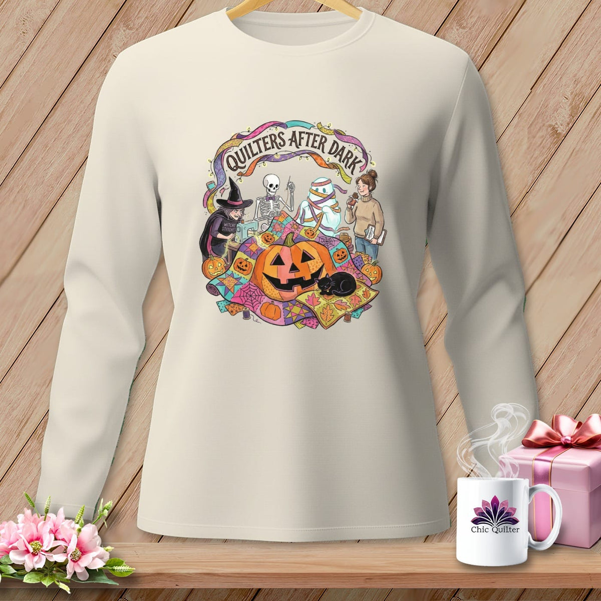 MyDesigns Physical Item S / Ivory Quilters After Dark ~ Long Sleeve Tee