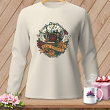 MyDesigns Physical Item S / Ivory Sew Spooky ~ Gold Machine ~ Long Sleeve Tee