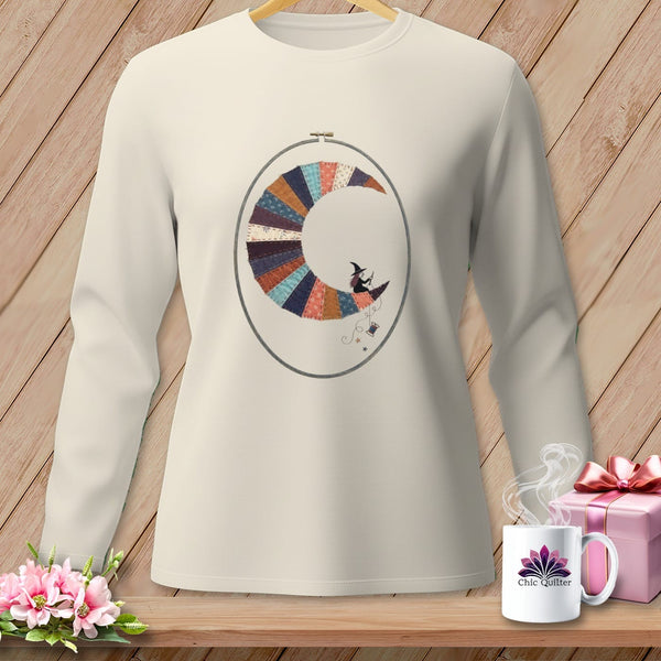 MyDesigns Physical Item S / Ivory Stitching the Moon ~ Long Sleeve Tee
