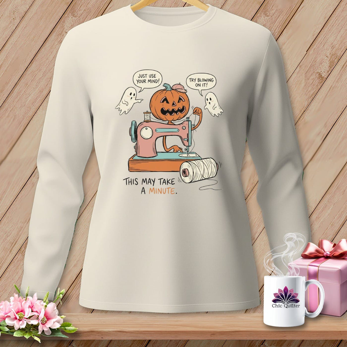 MyDesigns Physical Item S / Ivory This May Take A Minute. ~ Long Sleeve Tee