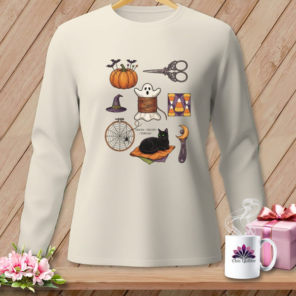 MyDesigns Physical Item S / Ivory Tricks • Treats • Thread ~ Long Sleeve Tee