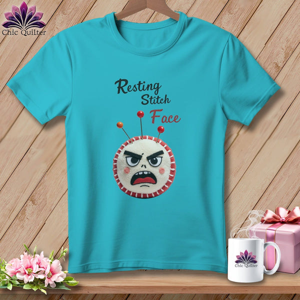 MyDesigns Physical Item S / Lagoon Blue Back Off Bucco - Resting Stitch Face ~ Premium Tee