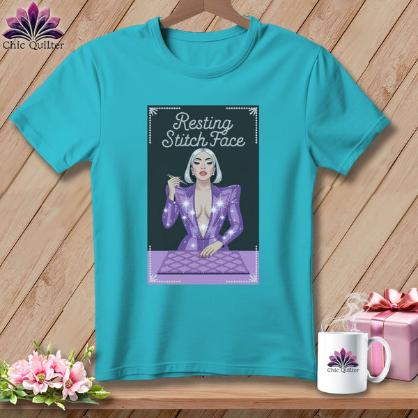 MyDesigns Physical Item S / Lagoon Blue Lacy Gagga - Resting Stitch Face ~ Premium Tee