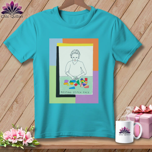 MyDesigns Physical Item S / Lagoon Blue Sew-Nia Delaunay - Resting Stitch Face ~ Premium Tee