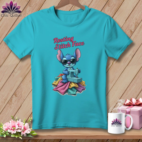 MyDesigns Physical Item S / Lagoon Blue Snither Stitcher - Resting Stitch Face ~ Premium Tee