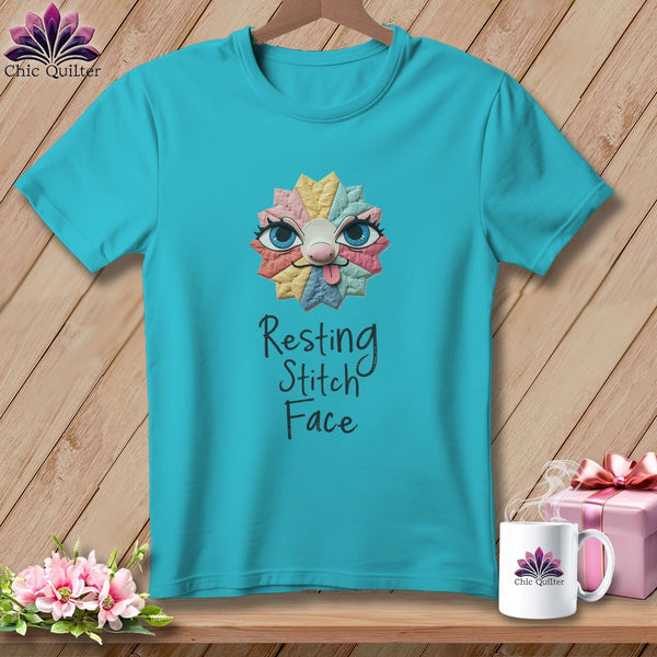 MyDesigns Physical Item S / Lagoon Blue Tongue - Resting Stitch Face ~ Premium Tee