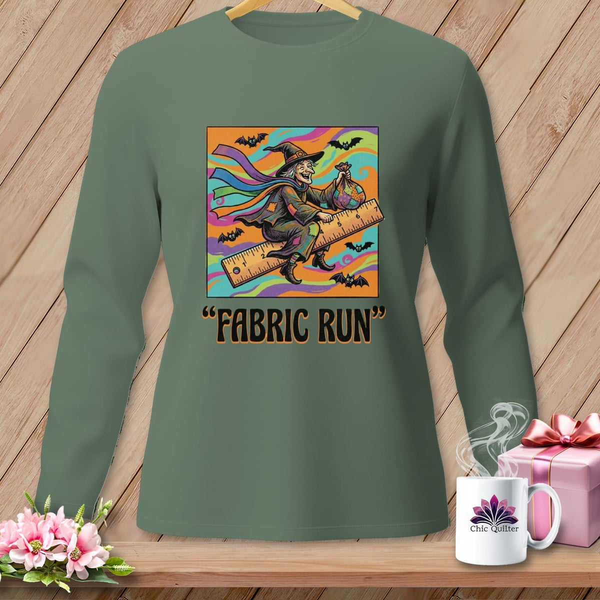 MyDesigns Physical Item S / Light Green Fabric Run ~ Long Sleeve Tee
