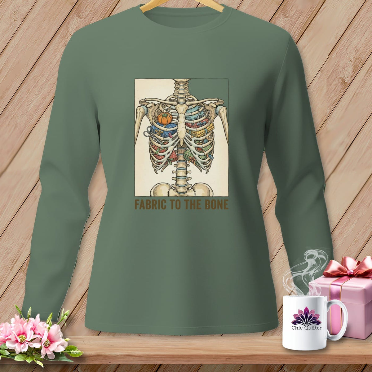 MyDesigns Physical Item S / Light Green Fabric to the Bone ~ Long Sleeve Tee