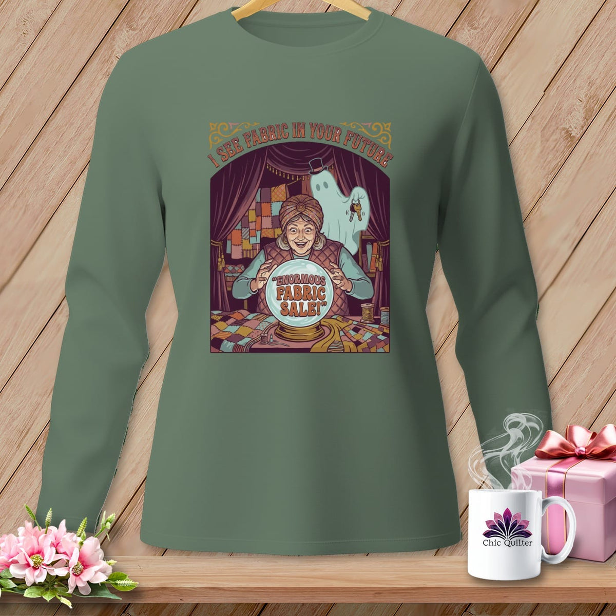 MyDesigns Physical Item S / Light Green I See Fabric In Your Future ~ Long Sleeve Tee