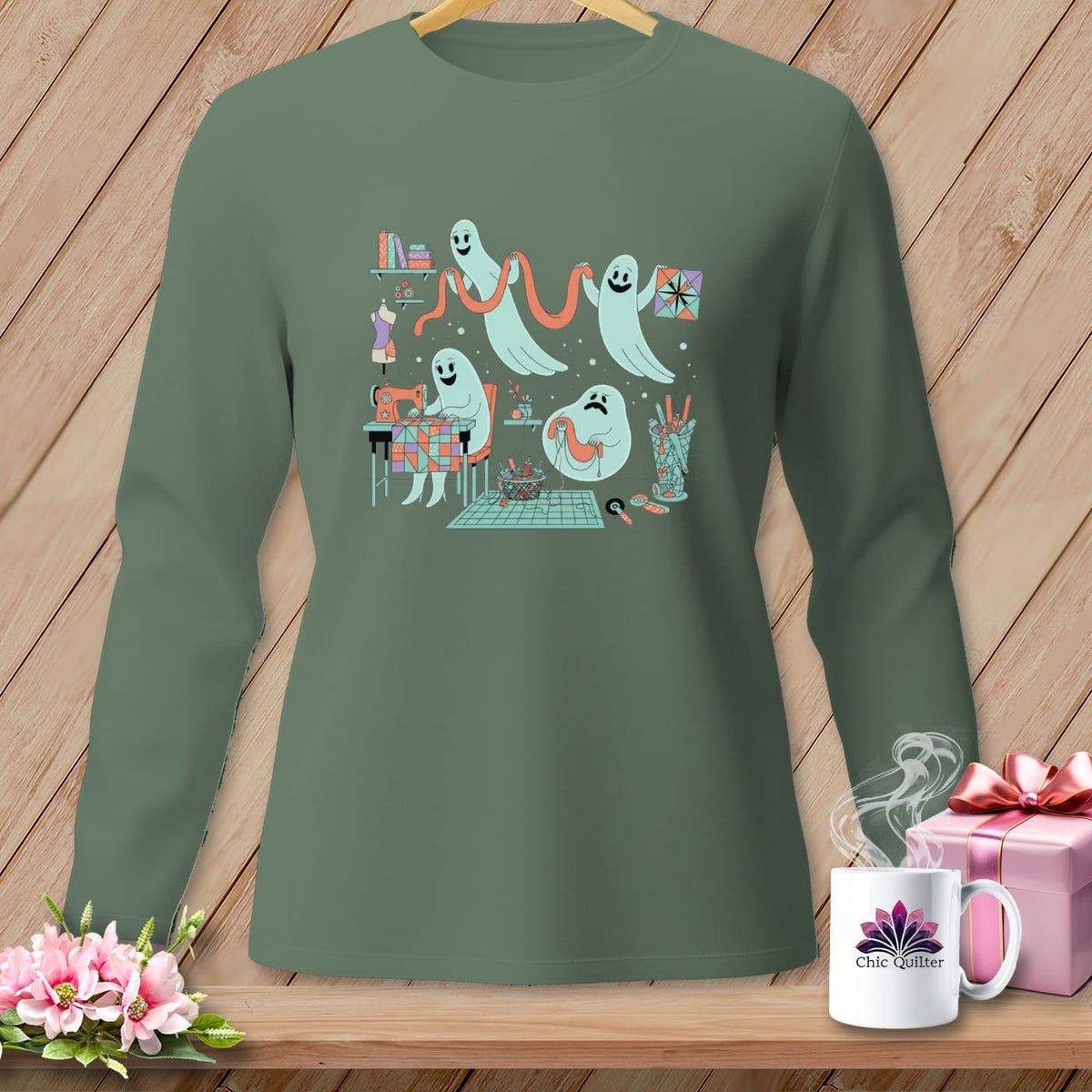 MyDesigns Physical Item S / Light Green Night Shift ~ Star Block ~ Long Sleeve Tee