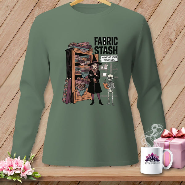 MyDesigns Physical Item S / Light Green None Of Your Business. ~ Long Sleeve Tee