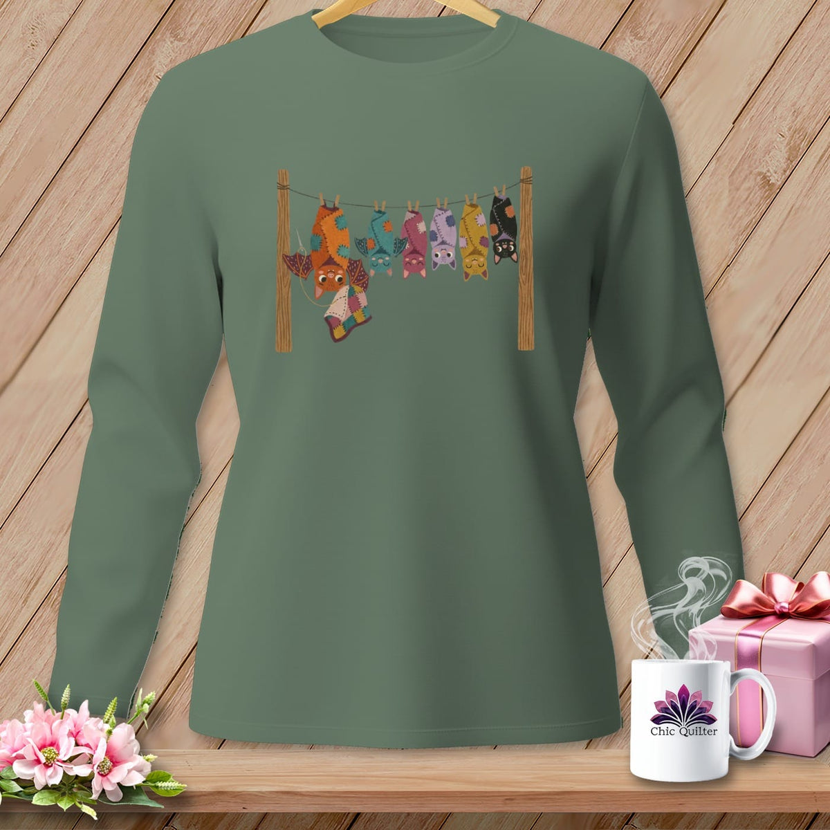 MyDesigns Physical Item S / Light Green One Still Awake ~ Long Sleeve Tee