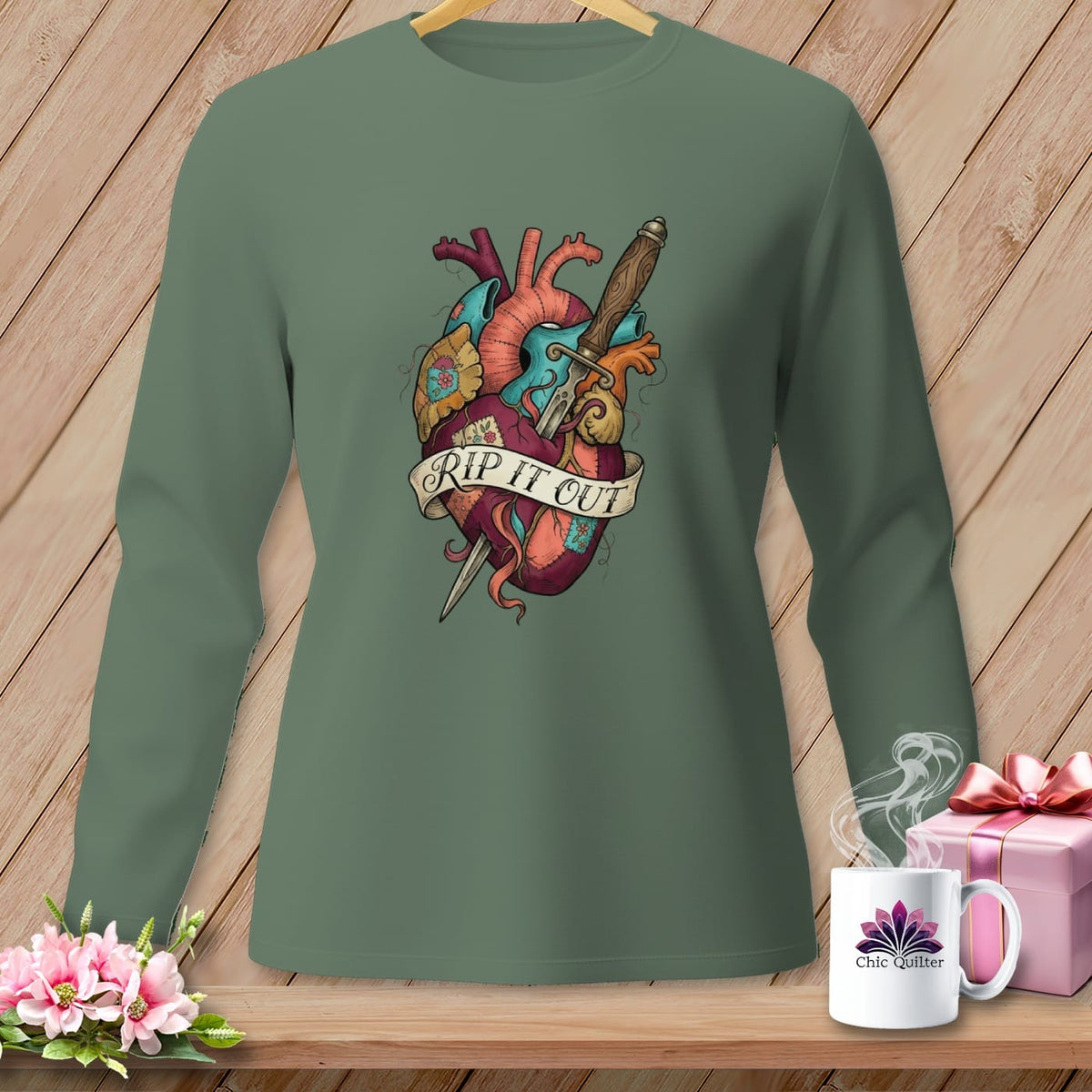 MyDesigns Physical Item S / Light Green Rip It Out ~ Long Sleeve Tee