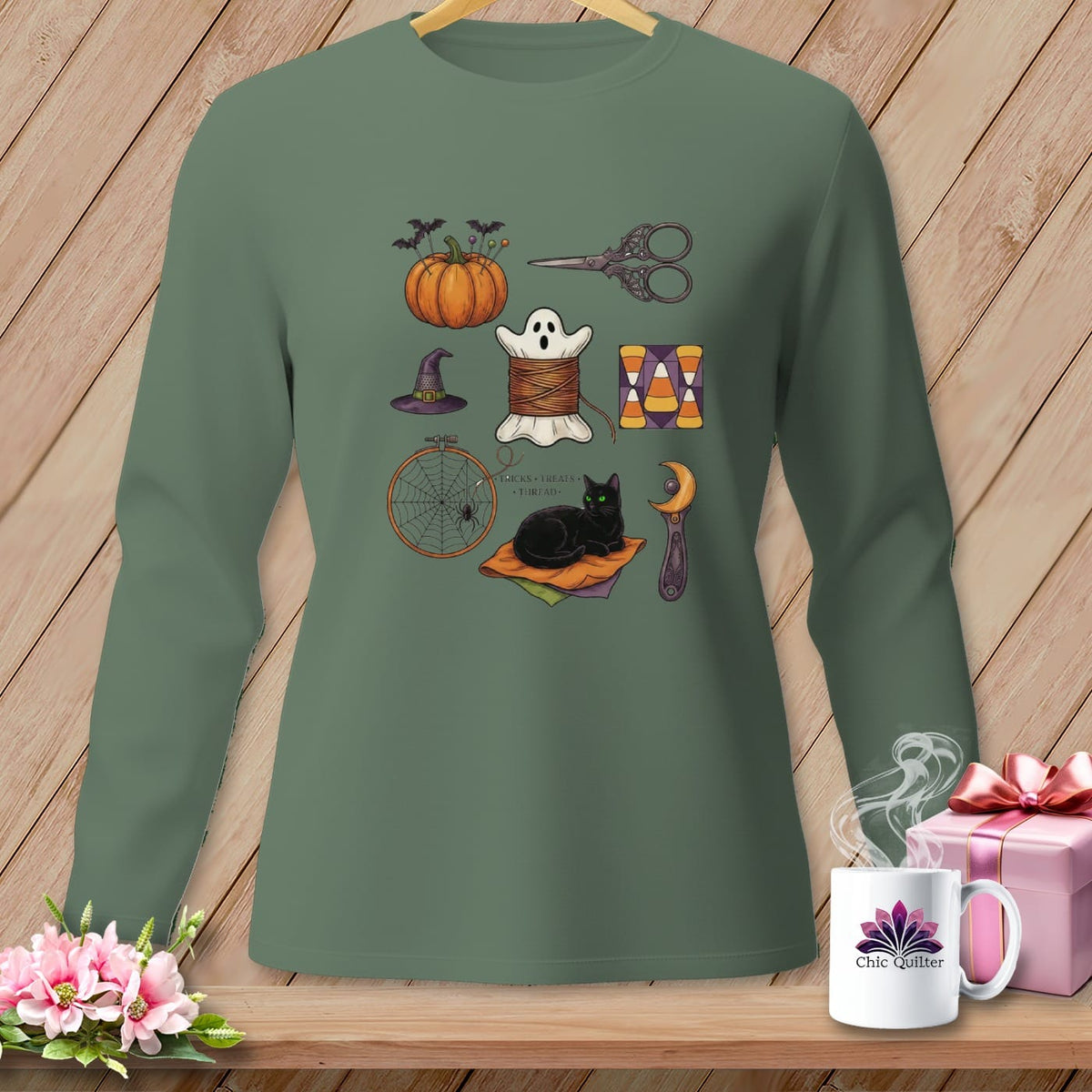 MyDesigns Physical Item S / Light Green Tricks • Treats • Thread ~ Long Sleeve Tee