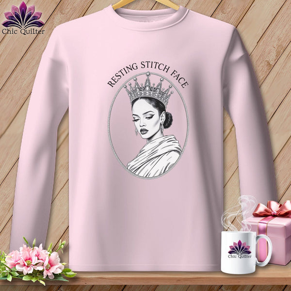 MyDesigns Physical Item S / Light Pink Ri-hem-na - Resting Stitch Face ~ Long Sleeve Tee