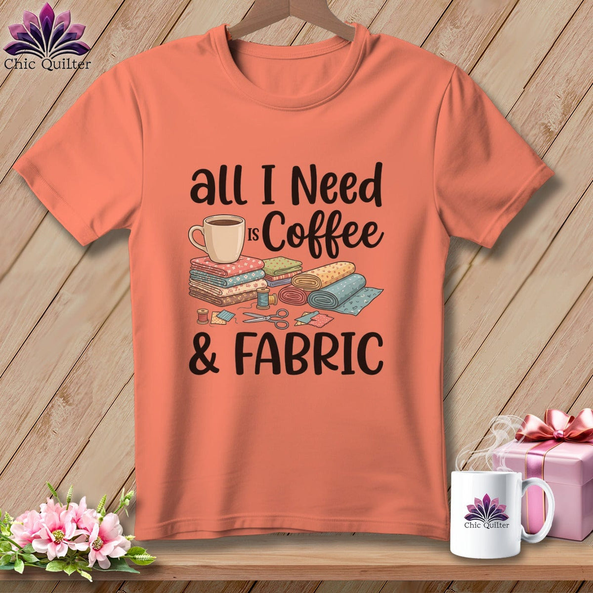 MyDesigns Physical Item S / Melon All I Need is Coffee & Fabric ~ Premium Tee