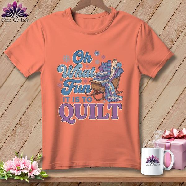 MyDesigns Physical Item S / Melon Oh What Fun It Is to Quilt ~ Premium Tee