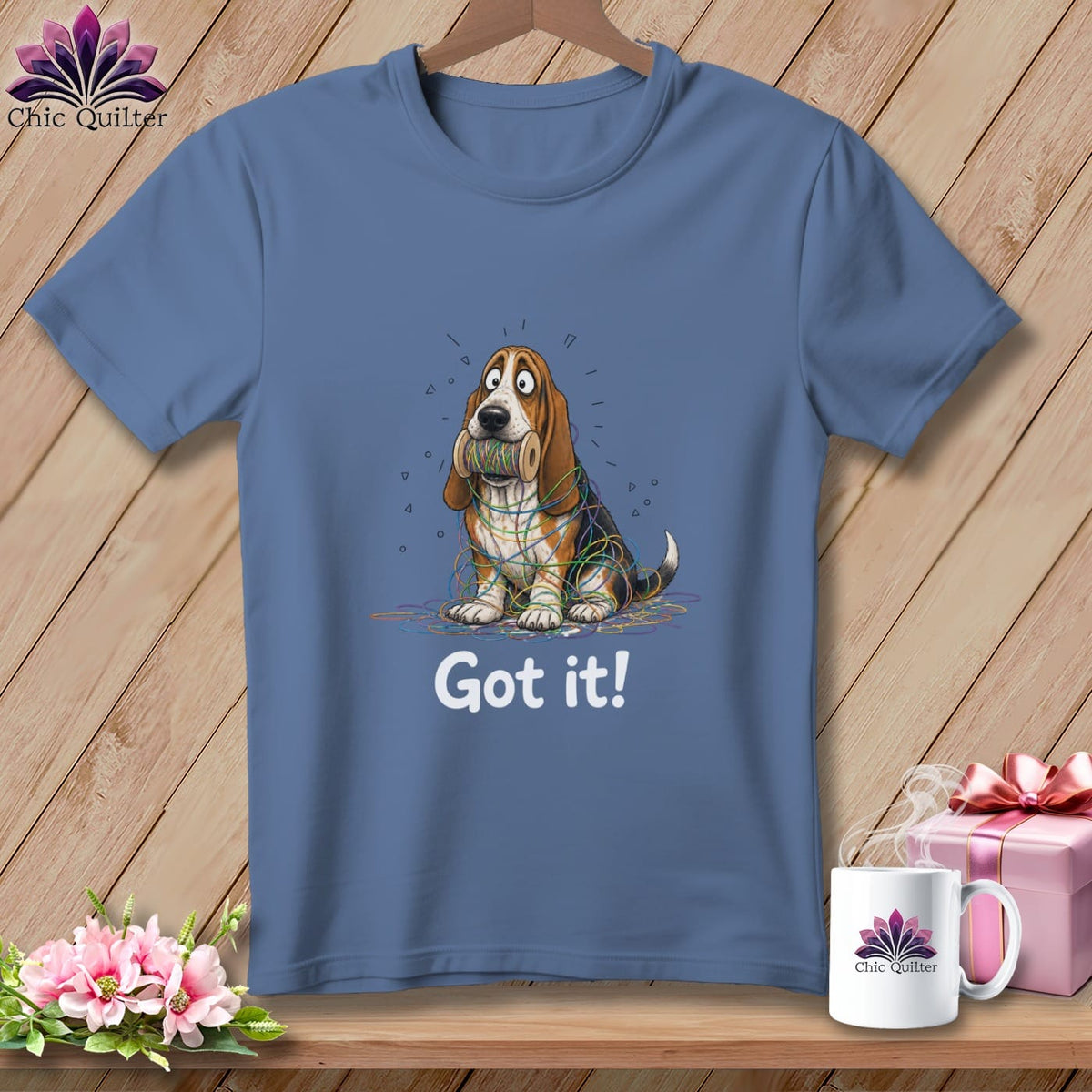 MyDesigns Physical Item S / Mystic Blue Basset Hound Helper ~ Premium Tee