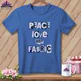 MyDesigns Physical Item S / Mystic Blue Peace Love and Fabric ~ Premium Tee