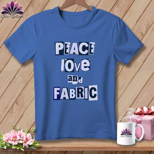 MyDesigns Physical Item S / Mystic Blue Peace Love and Fabric ~ Premium Tee