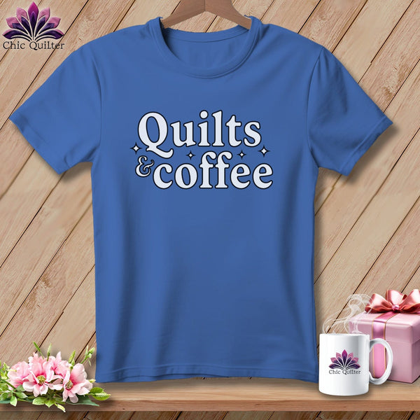 MyDesigns Physical Item S / Mystic Blue Quilts & Coffee ~ Premium Tee