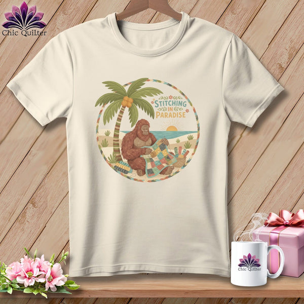 MyDesigns Physical Item S / Natural Big Foot Still Stitching in Paradise ~ Relaxed Fit Tee