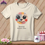 MyDesigns Physical Item S / Natural Cheeky - Resting Stitch Face ~ Relaxed Fit Tee