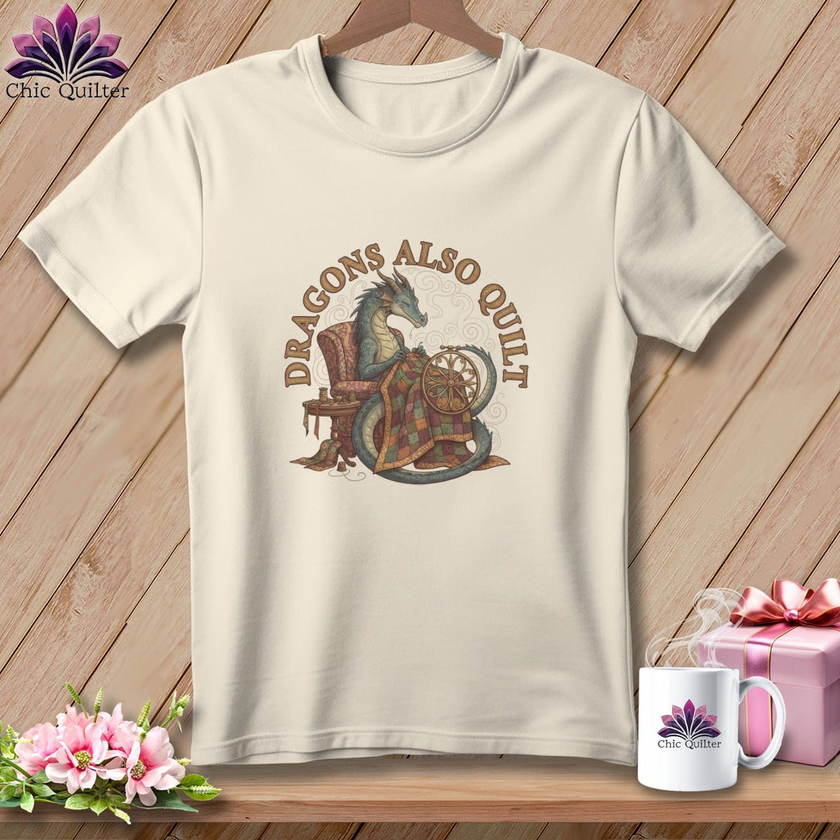 MyDesigns Physical Item S / Natural Dragon's Also Quilt ~ Relaxed Fit Tee