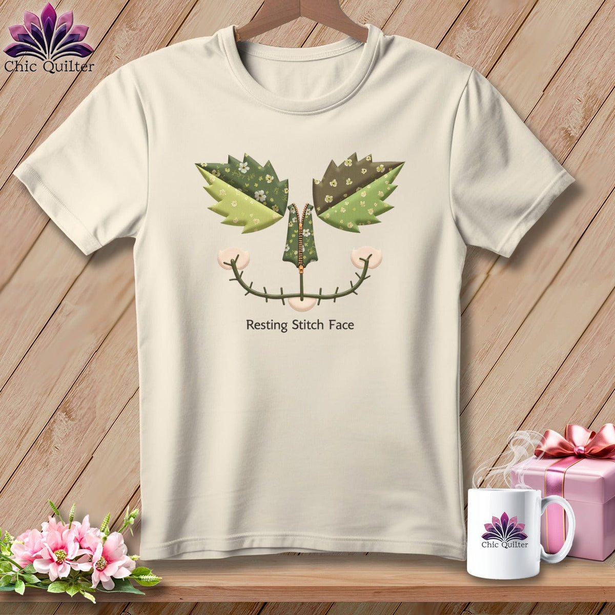 MyDesigns Physical Item S / Natural Garden Stitch - Resting Stitch Face ~ Relaxed Fit Tee
