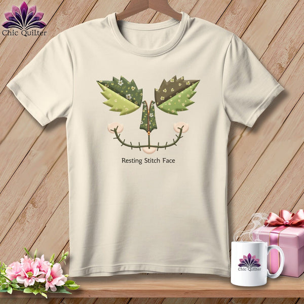 MyDesigns Physical Item S / Natural Garden Stitch - Resting Stitch Face ~ Relaxed Fit Tee