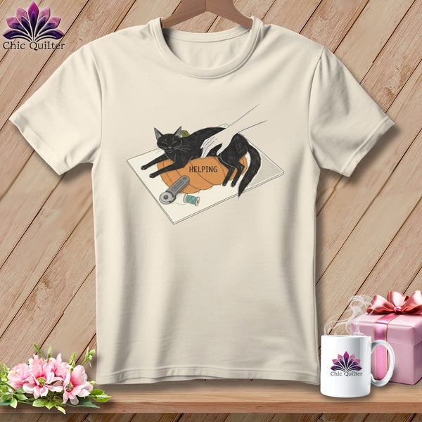 MyDesigns Physical Item S / Natural HELPING ~ Cat on the Cutting Mat ~ Relaxed Fit Tee