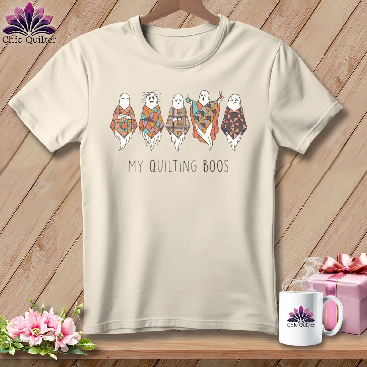 MyDesigns Physical Item S / Natural My Quilting Boos ~ Relaxed Fit Tee