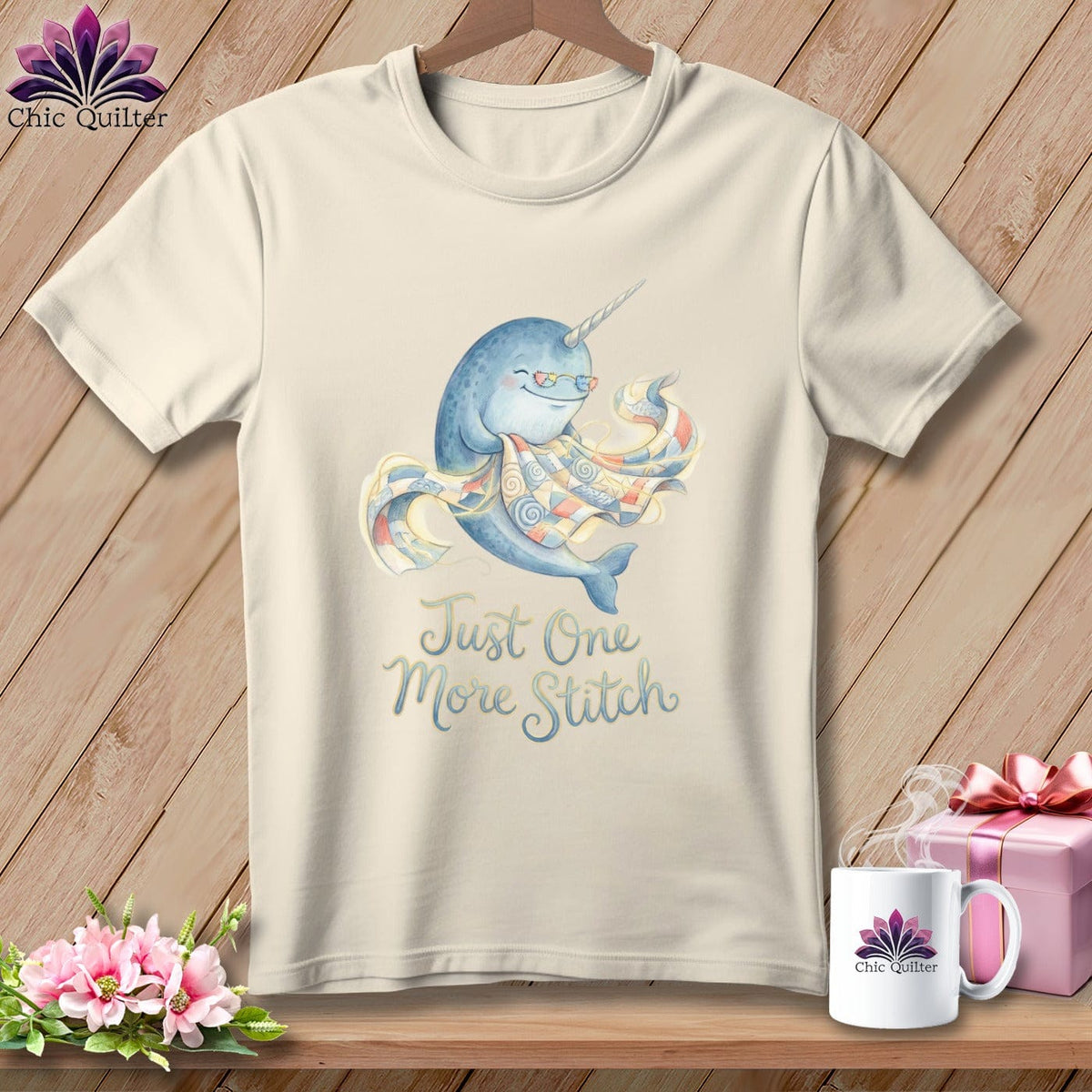 MyDesigns Physical Item S / Natural Narwhal Stitching ~ Relaxed Fit Tee
