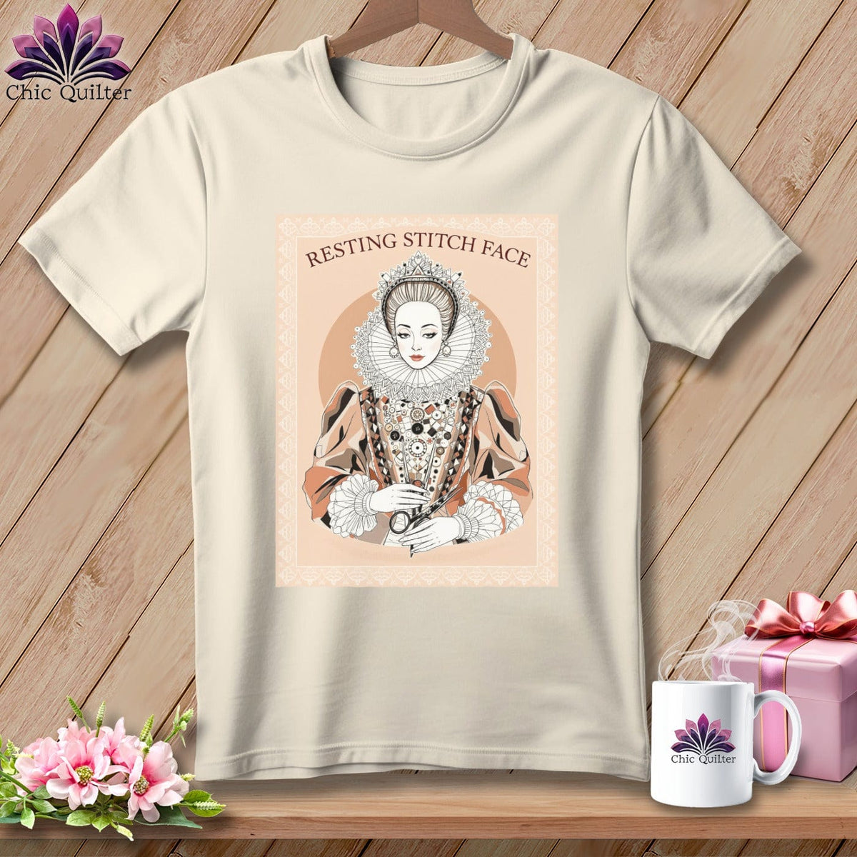 MyDesigns Physical Item S / Natural Queen Eliza Stitch - Resting Stitch Face ~ Relaxed Fit Tee