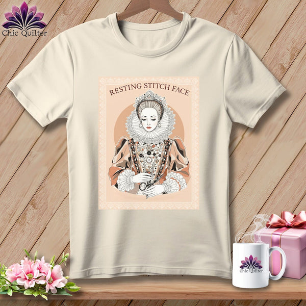 MyDesigns Physical Item S / Natural Queen Eliza Stitch - Resting Stitch Face ~ Relaxed Fit Tee