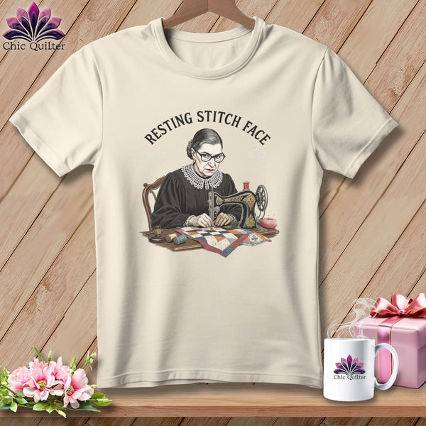 MyDesigns Physical Item S / Natural Ruth Sewder Ginsburg - Resting Stitch Face ~ Relaxed Fit Tee