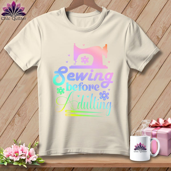 MyDesigns Physical Item S / Natural Sewing Before Adulting ~ Relaxed Fit Tee