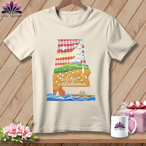 MyDesigns Physical Item S / Natural Stitchin' in Alabama ~ Relaxed Fit Tee